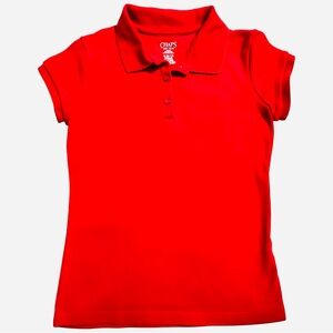 Chaps Red Polo Shirt Classic Short Sleeve, School Uniform. Size M 8-10 Girls